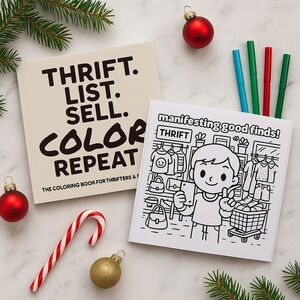 🎄 Thrift Reseller Coloring Books! Now Available on Amazon! 🛍️